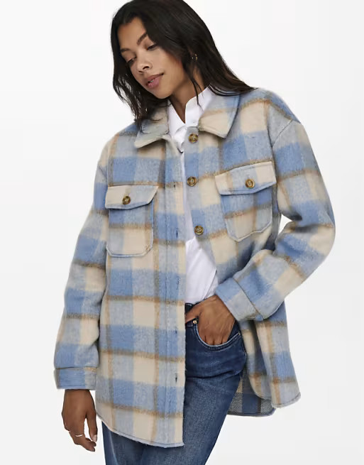 Only shacket in blue check | ASOS (Global)
