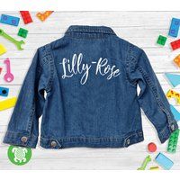 Personalised Printed Name Baby and Toddler Denim Jacket | Etsy (US)