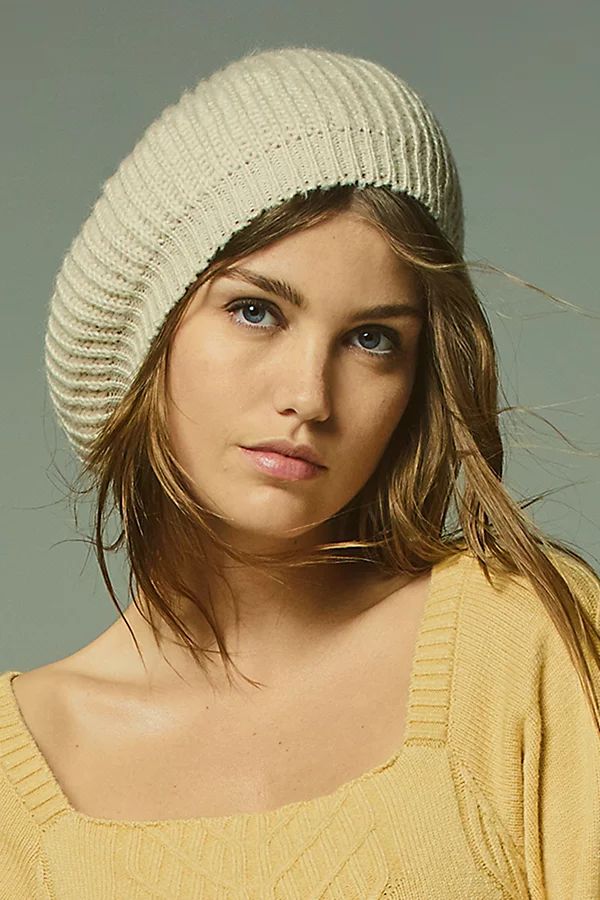 Chateau Slouchy Knit Beret by Free People, Ivory, One Size | Free People (Global - UK&FR Excluded)
