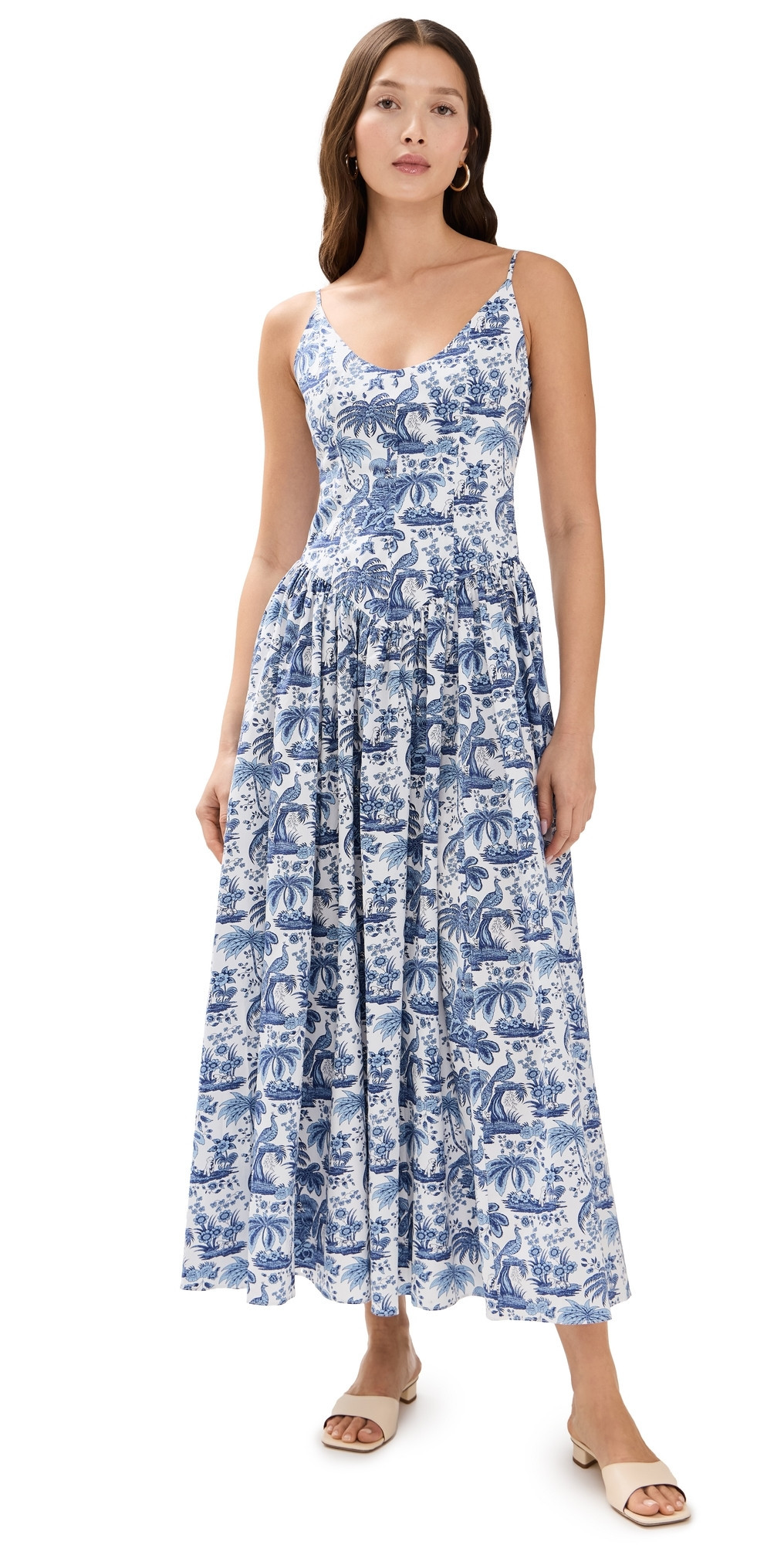 STAUD Dena Dress Blue Toile 8 | Shopbop
