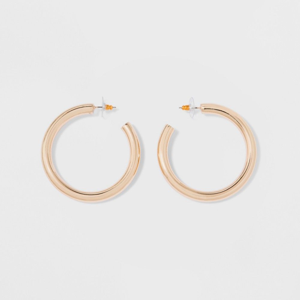 Thick Hoop Earrings - A New Day Gold | Target