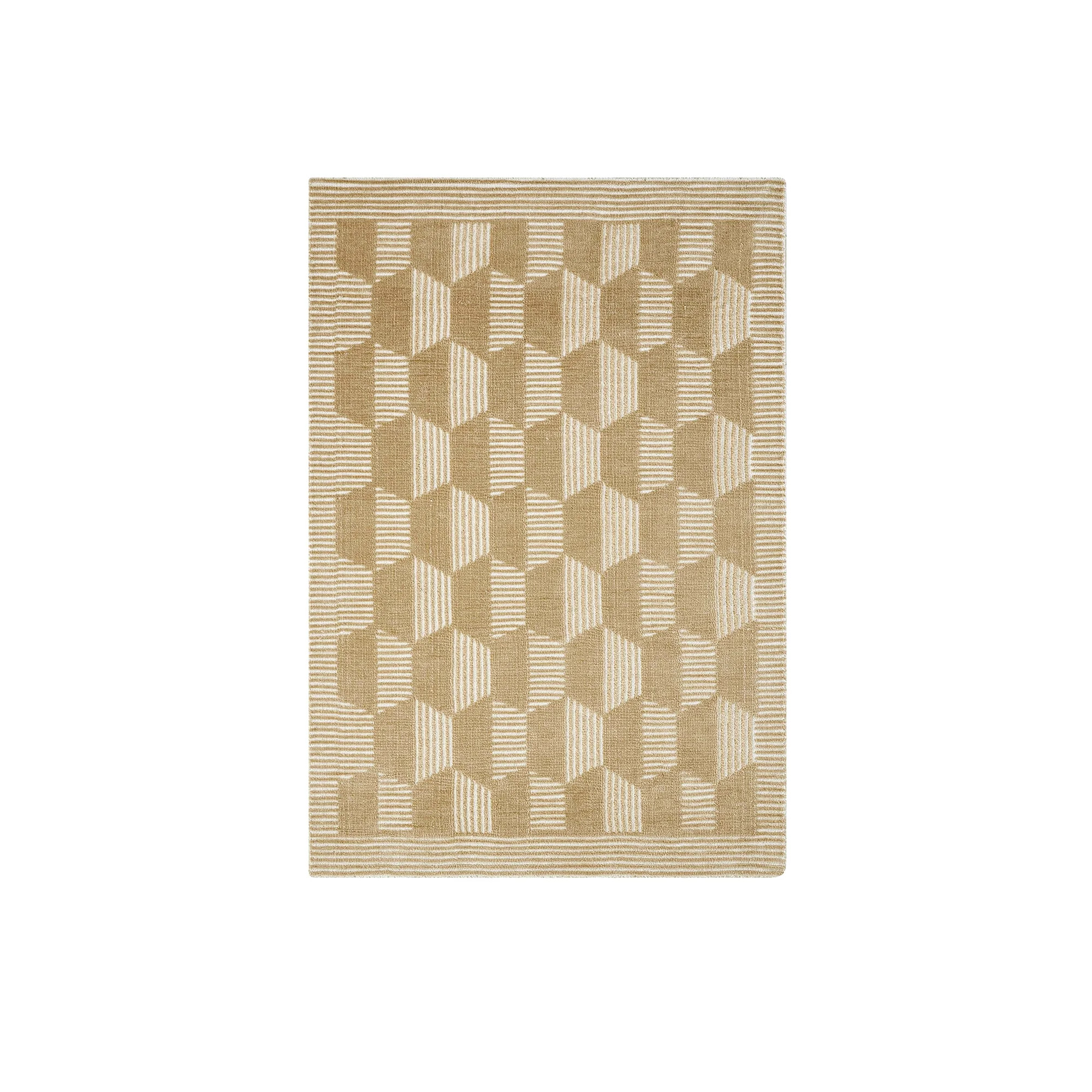 Beautiful Tufted Beige Geometric Stripe Indoor Area Rug by Drew Barrymore, 5' x 7' | Walmart (US)