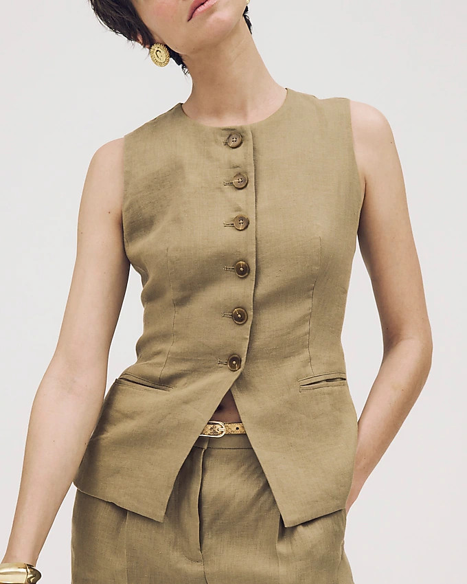 Cutaway vest top in linen | J. Crew US