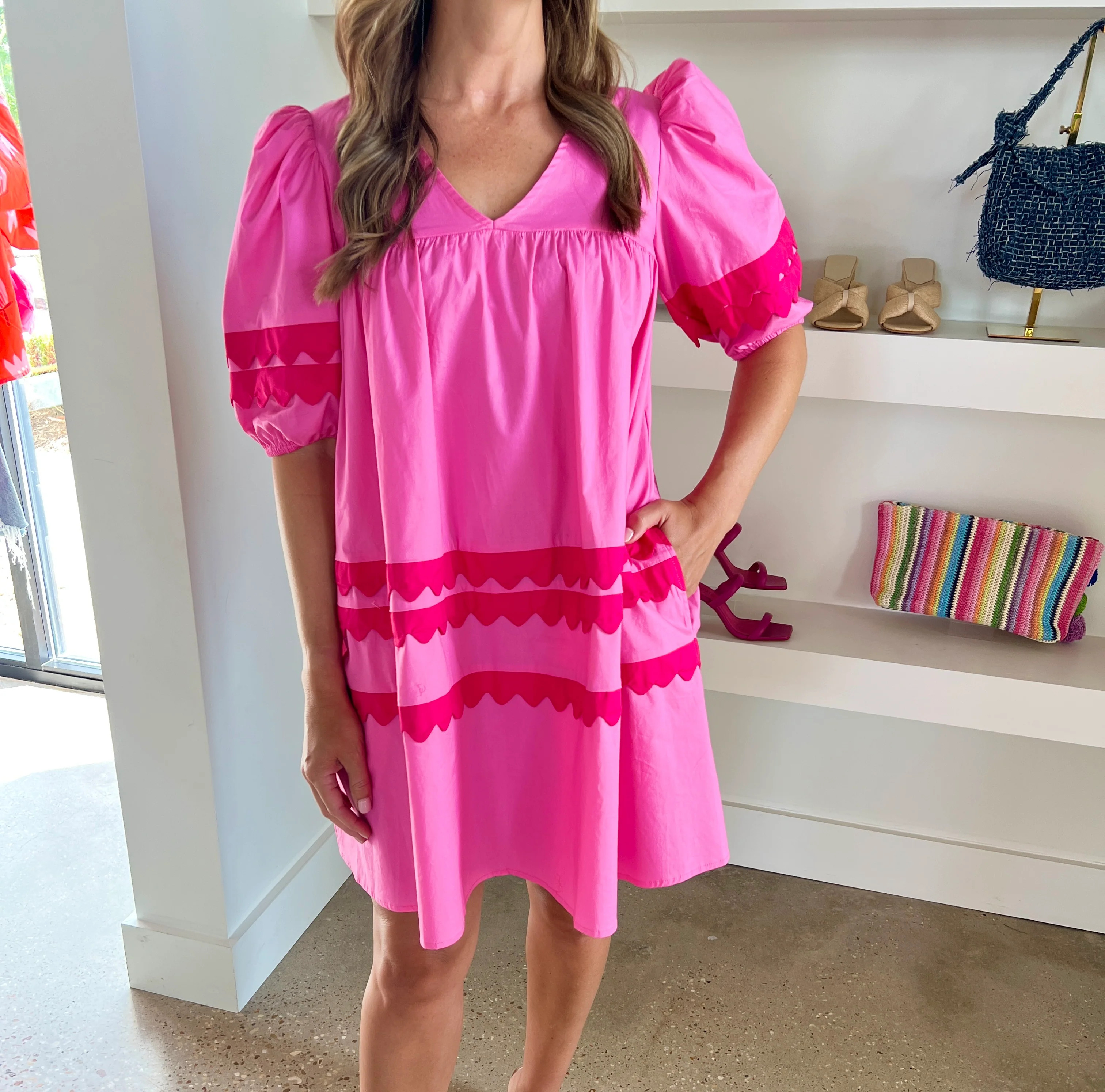 Hot Pink Scallop Dress | Amor lafayette