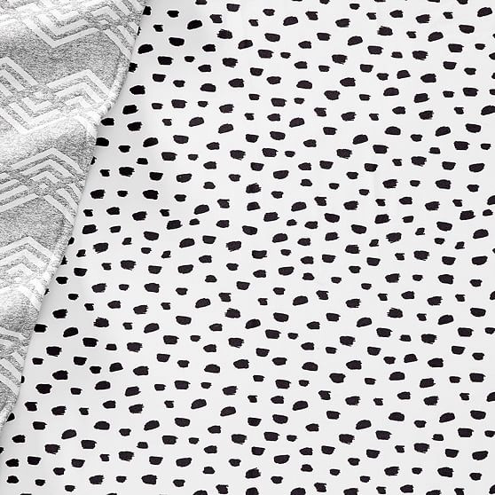 Brushstroke, Dot Crib Sheet, Black, WE Kids | West Elm (US)