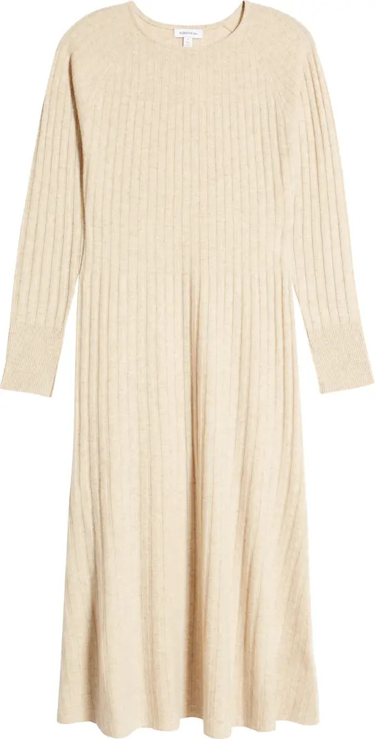 Rib Long Sleeve Midi Sweater Dress | Nordstrom