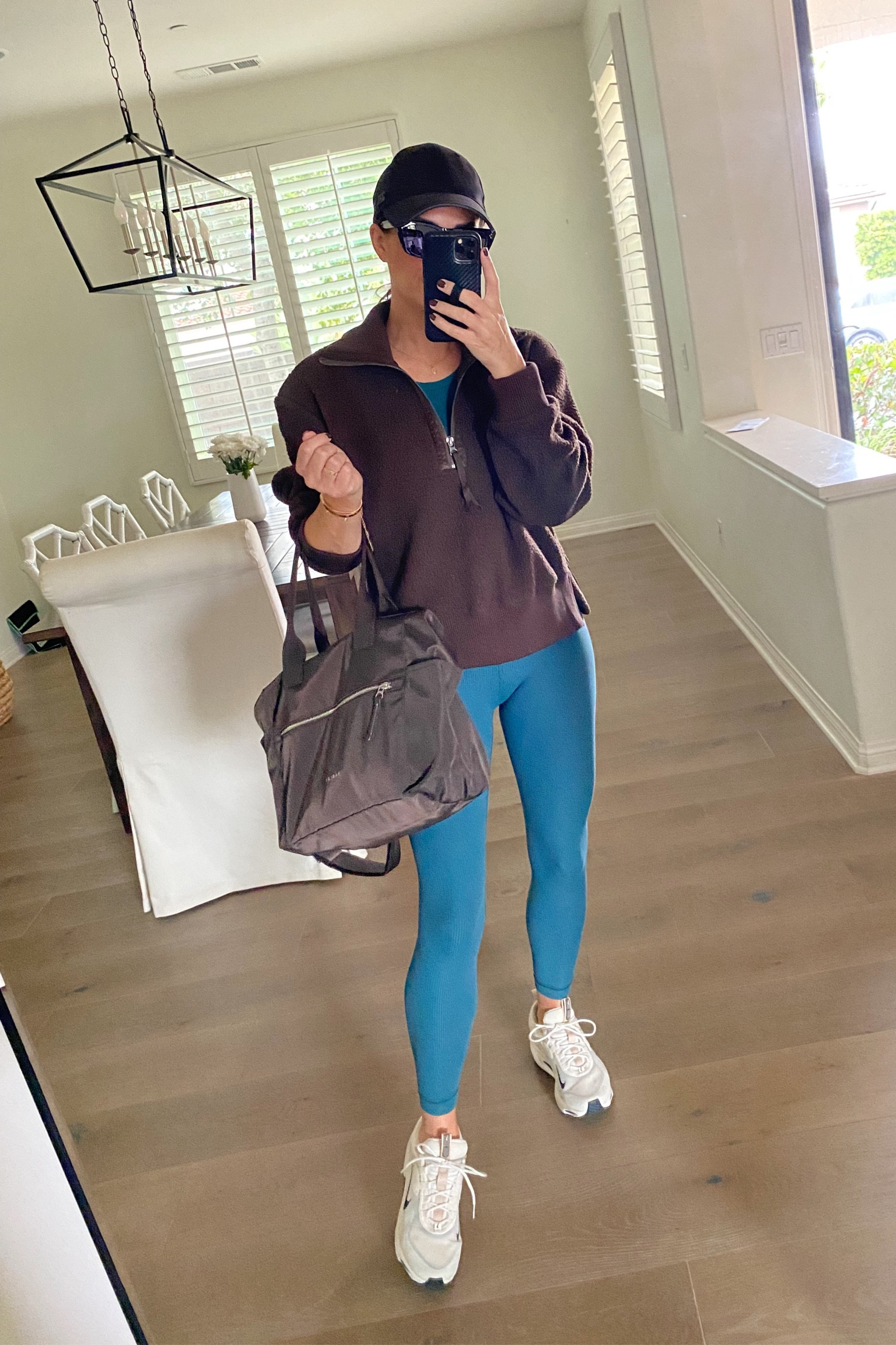 Soccer mom outift! Love this Varley fleece pullover (size small), leggings size 4 in the 25”, Varley bag is perfect for the field. 

#LTKover40 #LTKfitness #LTKitbag