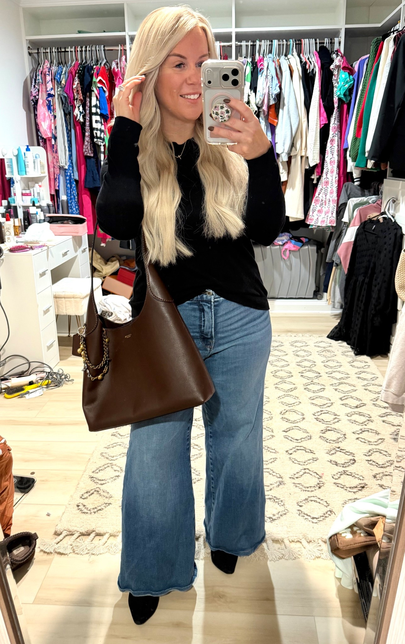 Heading to dinner + espresso martinis … taking my new bag out for a spin. In love ! 

Jeans are good American. Petite 

Boots are Amazon 

Millennial mom 
OOTD 
Coach bags Gift ideas


#LTKOver40 #LTKootd #LTKmomlife