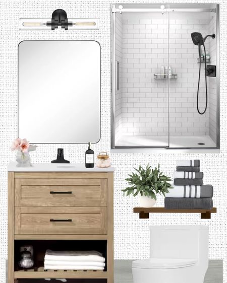Modern bathroom that is both warm and simple. 

#warmmodern #modernbath #simplebathroom #smallbathroom

#LTKHome