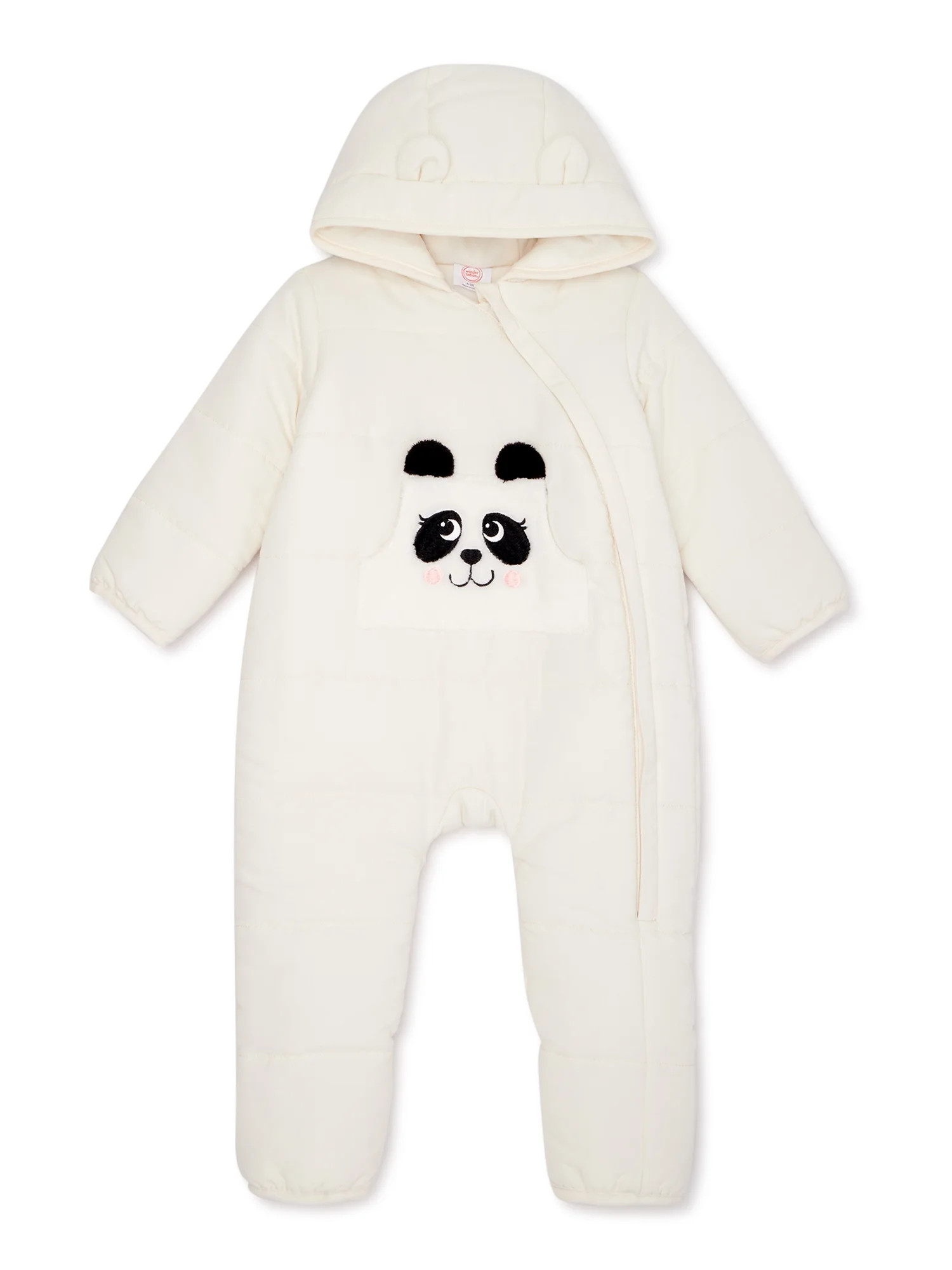 Wonder Nation Baby Girl Plush Panda Snowsuit Bunting Pram | Walmart (US)