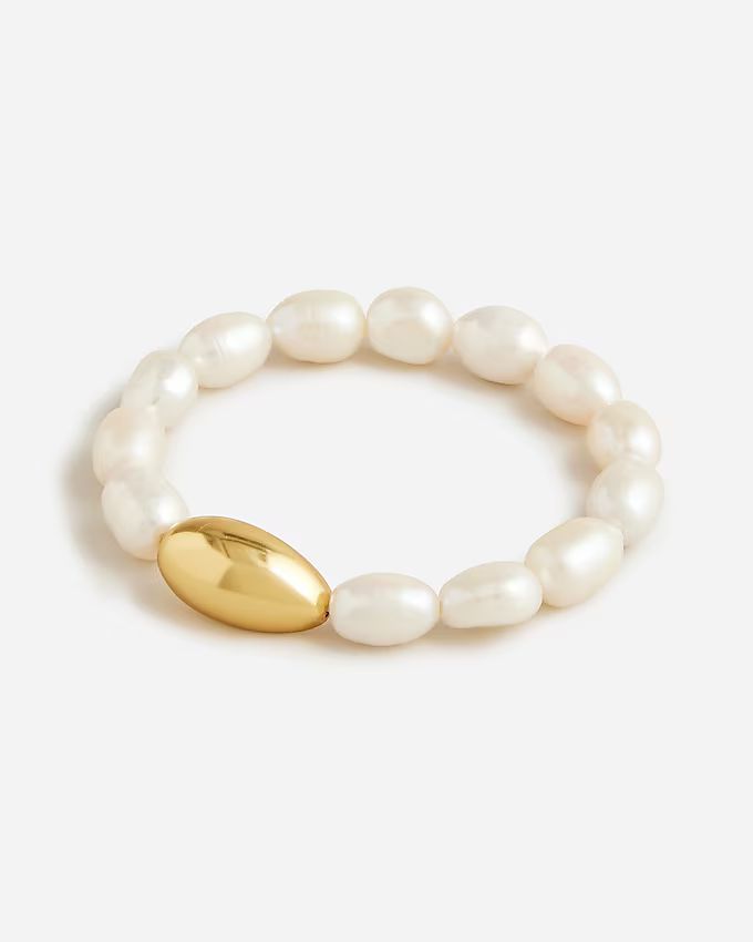 Freshwater pearl and gold bracelet | J.Crew US
