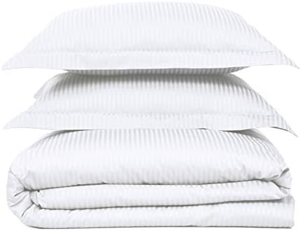 Feather & Stitch 3 Piece Duvet Cover Set King Size White 100% Cotton Comforter Cover 500 Thread Coun | Amazon (US)