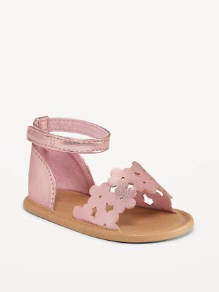 Faux-Leather Floral Cutout Sandals for Baby | Old Navy (US)