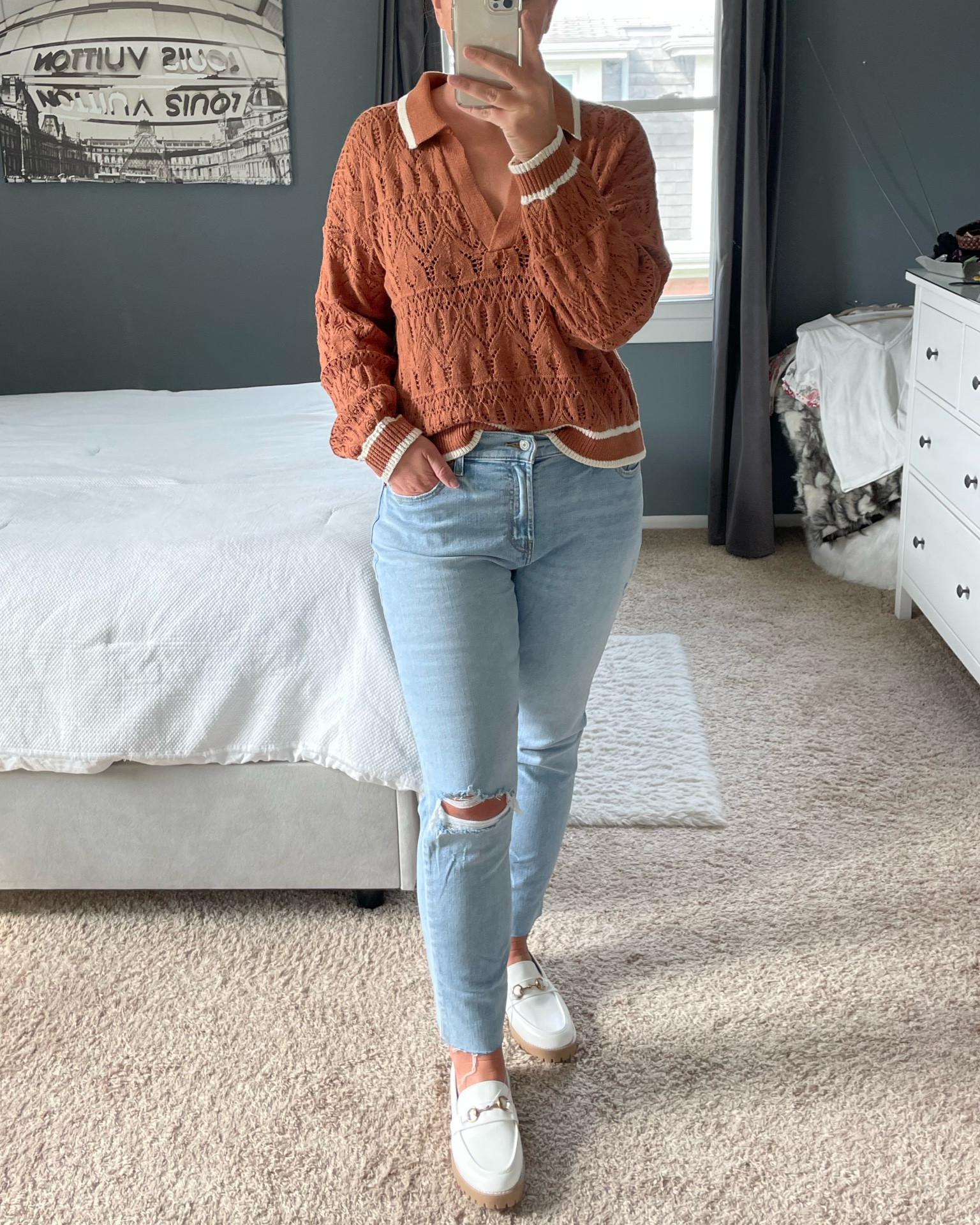 Wearing a size large sweater, 8 in jeans, 8.5 in shoes 

#falloutfits #fallstyle #fallfashion #jeans #denim #sweater #shoes #target #targetstyle #targetfinds #oldnavy 

#LTKSeasonal #LTKunder50 #LTKsalealert