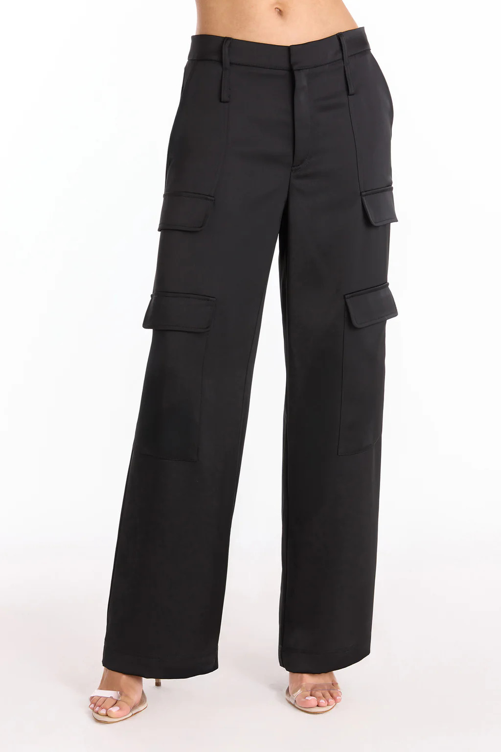 Milan Satin Cargo Pant - Black | The Noli Shop