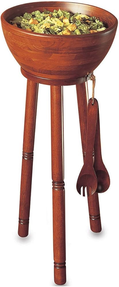 Woodard & Charles Extra Large Salad/Serving Bowl Set with Stand. 16" x 7" Bowl, 30" Stand, 14" Se... | Amazon (US)