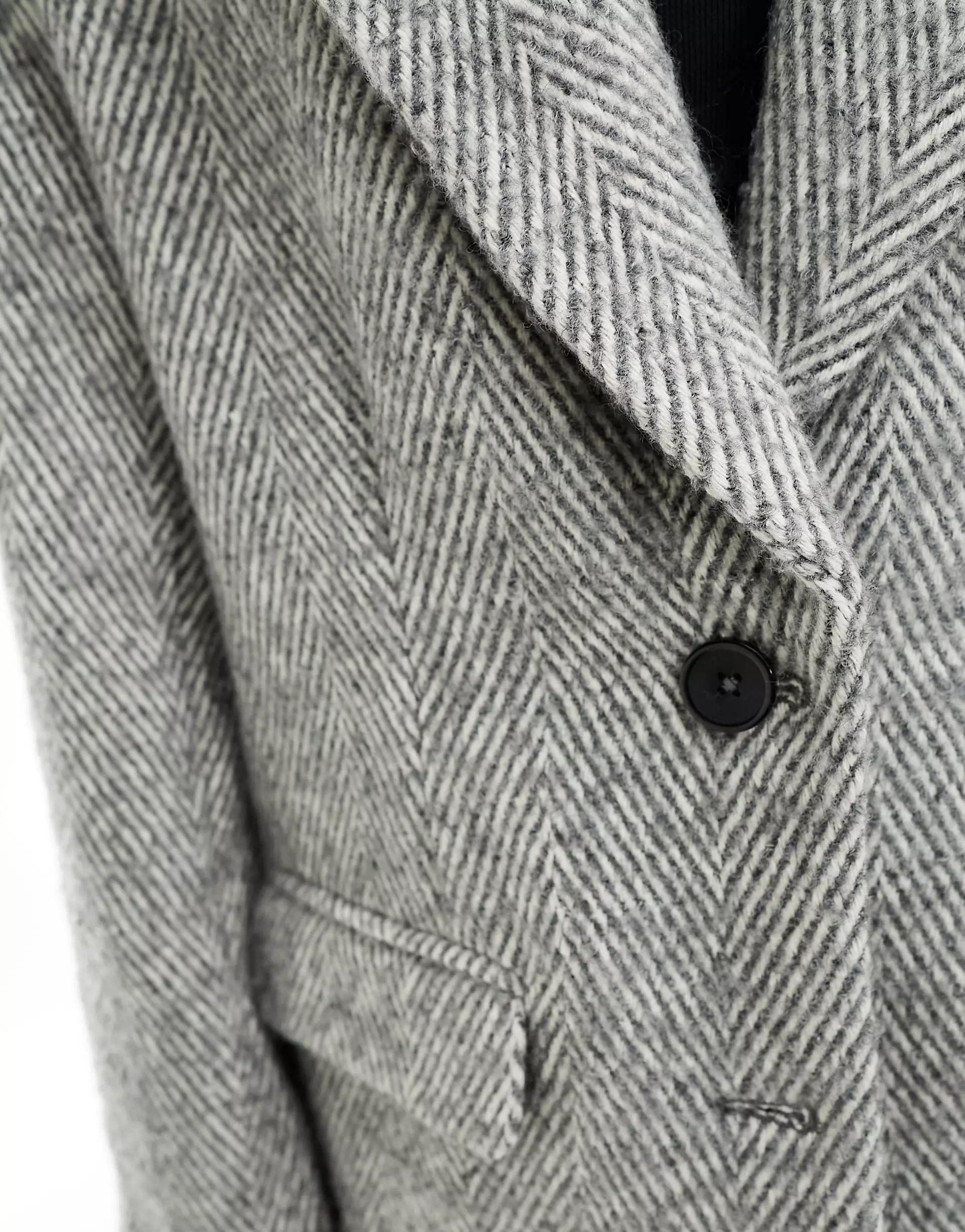 4th & Reckless wool look tailored blazer in grey herringbone | ASOS (Global)