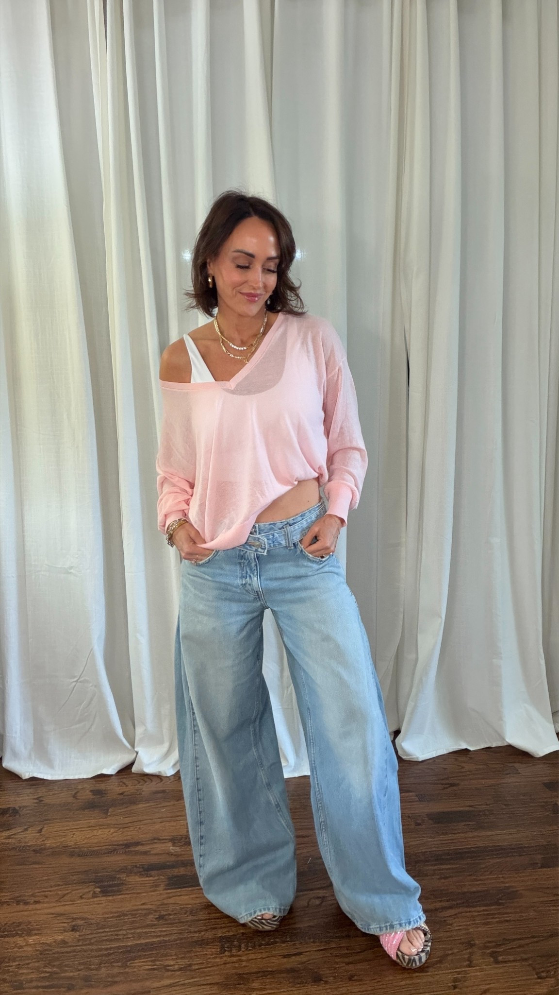 S top, 2 jeans for an oversized fit. 
Code: insider10 for Melinda Maria jewelry

#LTKootd #LTKOver40 #LTKdayinmylife