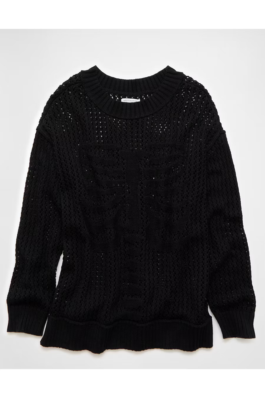 AE Mesh Skeleton Sweater Women's Black M | American Eagle Outfitters (US & CA)
