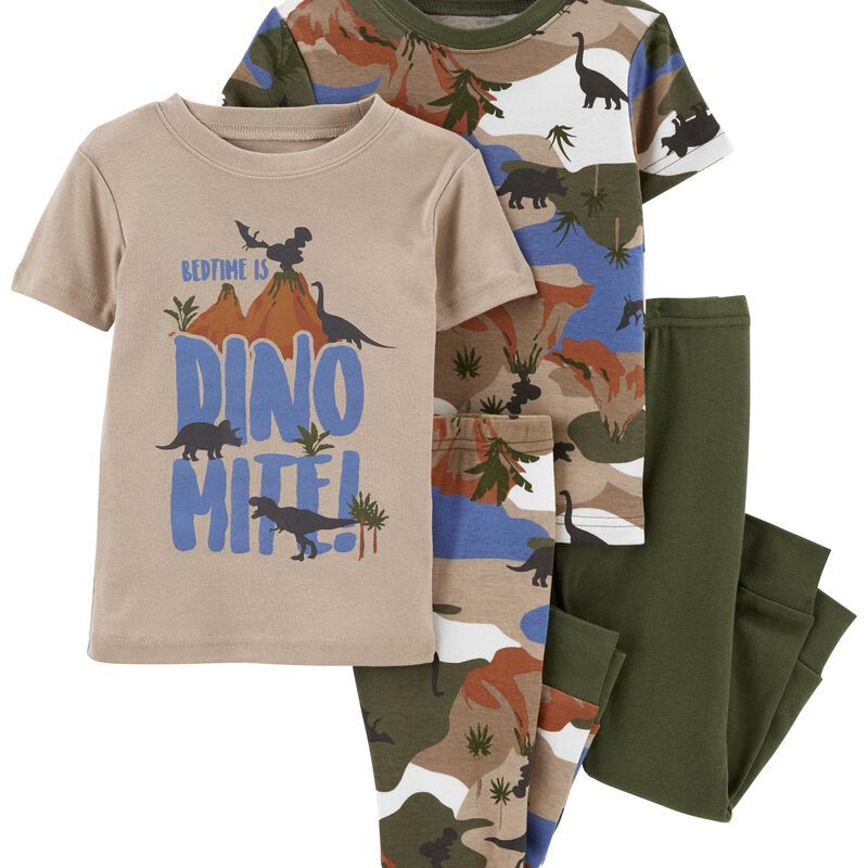 4-Piece Dinosaur 100% Snug Fit Cotton PJs | Carter's