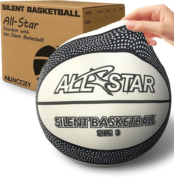 Covered Silent Basketball, Fabric Cover Soft Foam Airless Basketball, High Bounce, Noise-Free Tra... | Amazon (US)