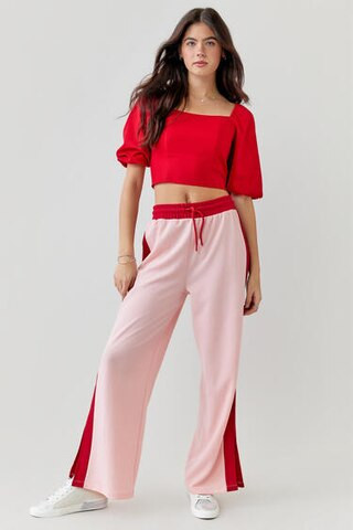 Cammy Two Tone Track Pants - francesca's | Francesca's