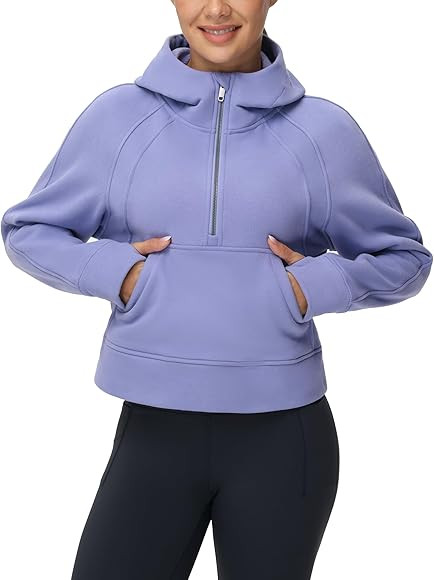 THE GYM PEOPLE Womens' Hoodies Half Zip Long Sleeve Fleece Crop Pullover Sweatshirts with Pockets... | Amazon (US)