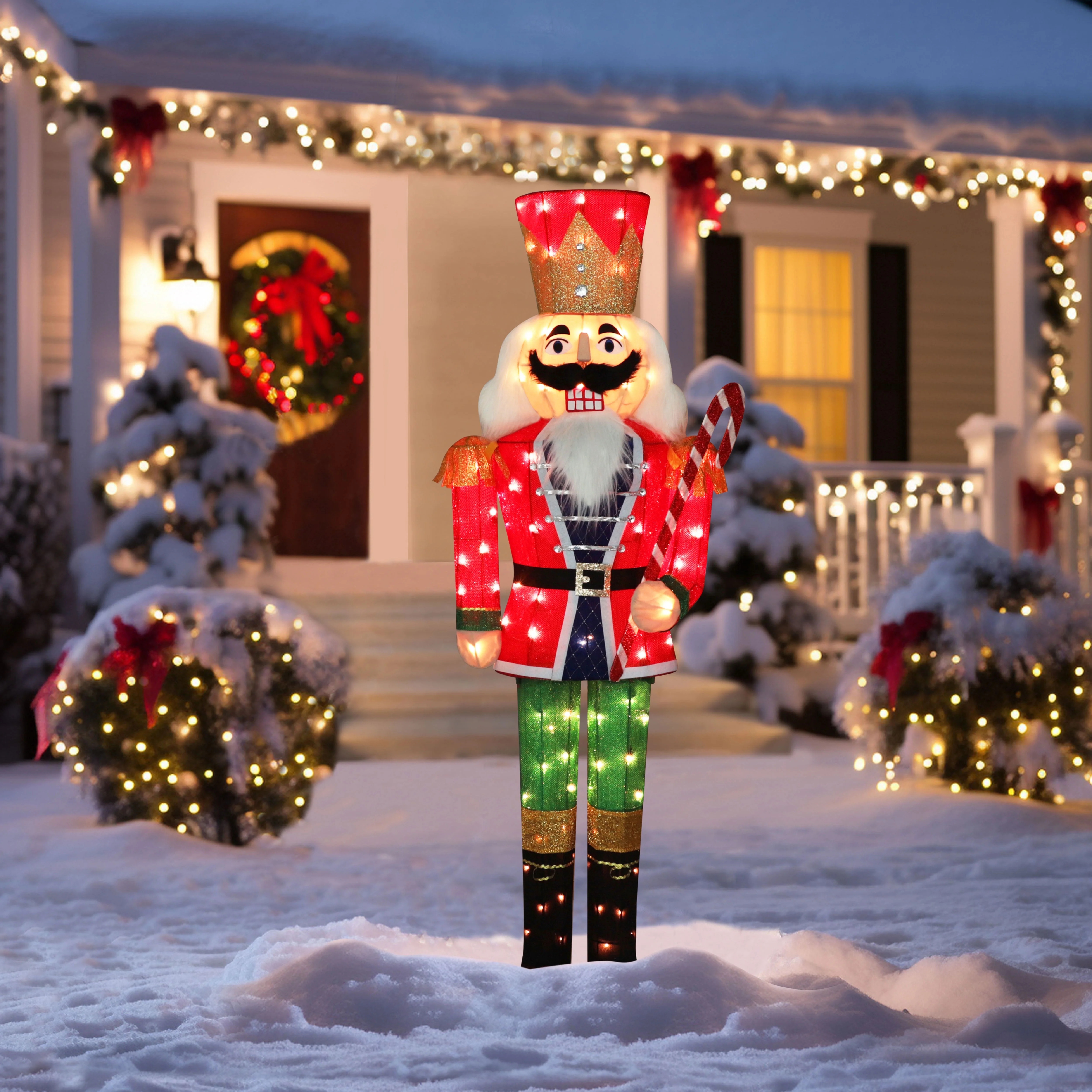 VEIKOUS 5ft Christmas 3D Nutcracker Soldier Decoration, Indoor & Outdoor Decoration W/ Ground Sta... | Walmart (US)