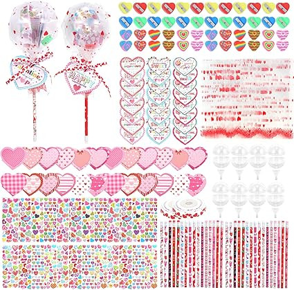 24Pack Valentines Day Gift Set, Giant Lollipop Shaped Stationery Set with Pencils Stickers Eraser... | Amazon (US)
