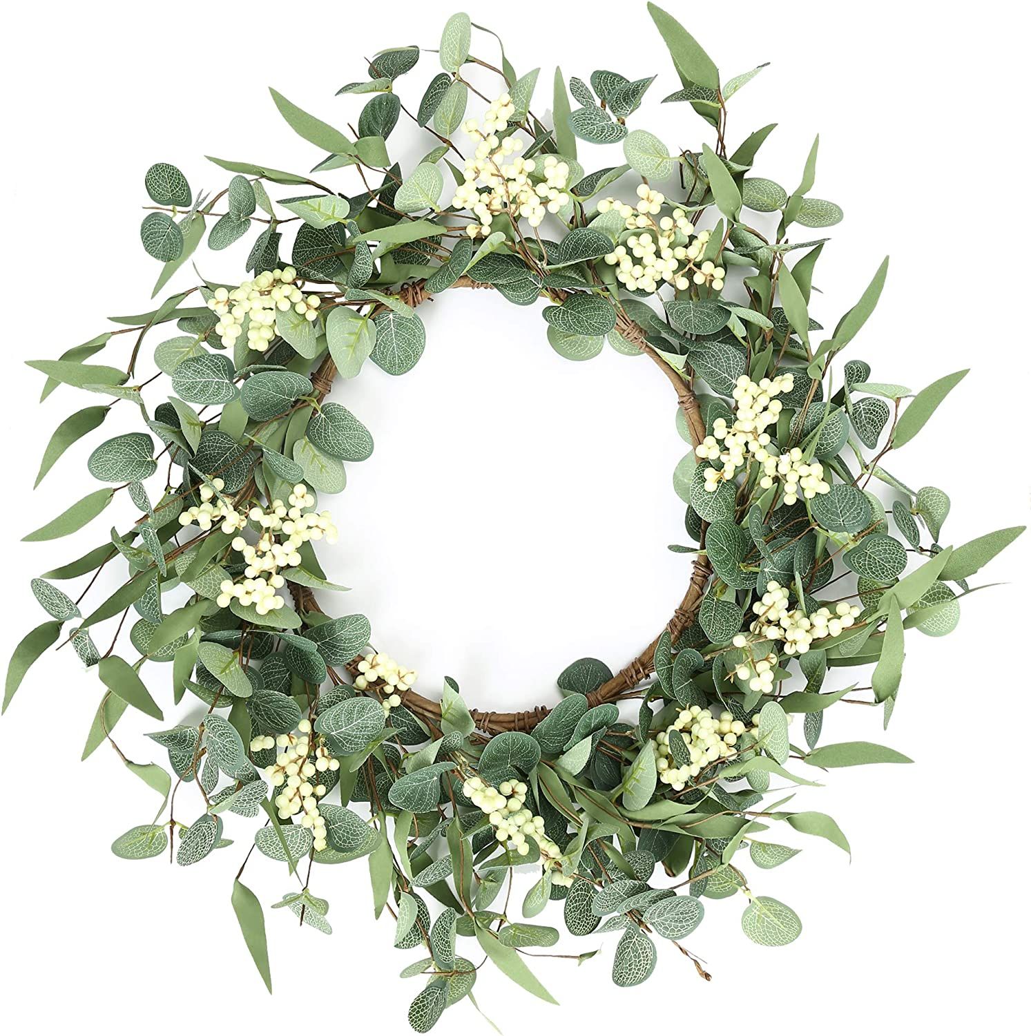 Pinkpum 20'' Eucalyptus Wreath for Front Door, Porch, Window - Green Decor for Home, Farmhouse - ... | Amazon (US)