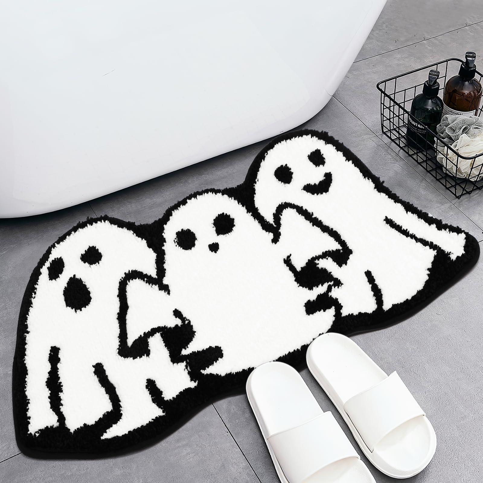 Percozzi Halloween Bath Rugs Ghost Bathroom Rug Non-Slip Floor Mat for Bathroom Kitchen Rug Soft ... | Amazon (US)