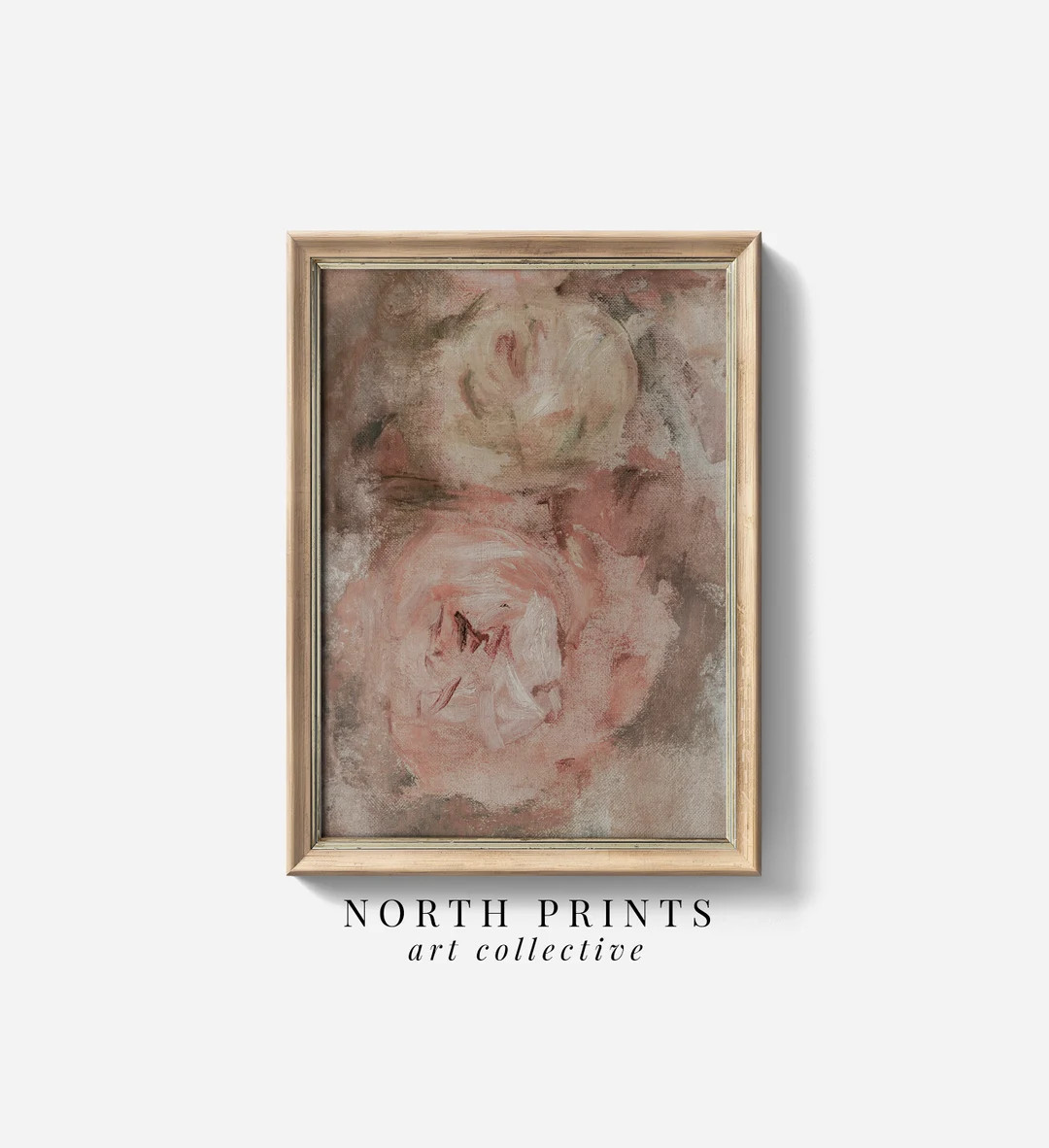 Vintage Rose Abstract Wall Art Muted Pink Botanical PRINTABLE Digital Downloadable Print North Pr... | Etsy (US)