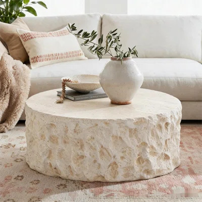 Vintage Faux Stone Round Coffee Table | Wayfair North America