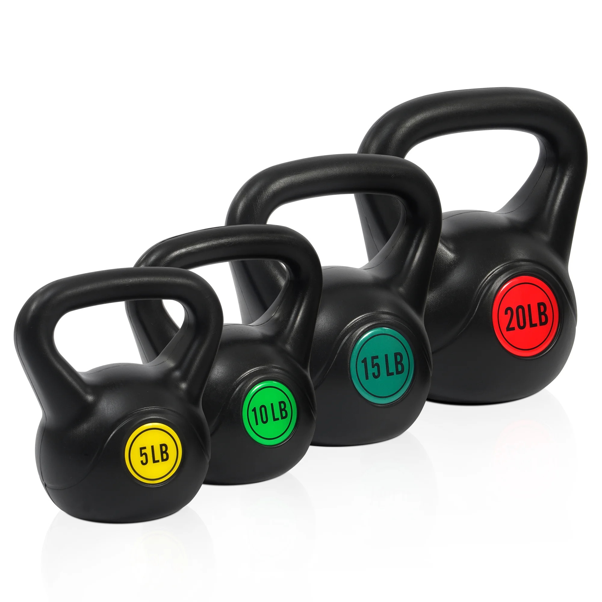 BalanceFrom Wide Grip Kettlebell Exercise Fitness Weight Set, 4-Pieces: 5lb, 10lb, 15lb and 20lb ... | Walmart (US)