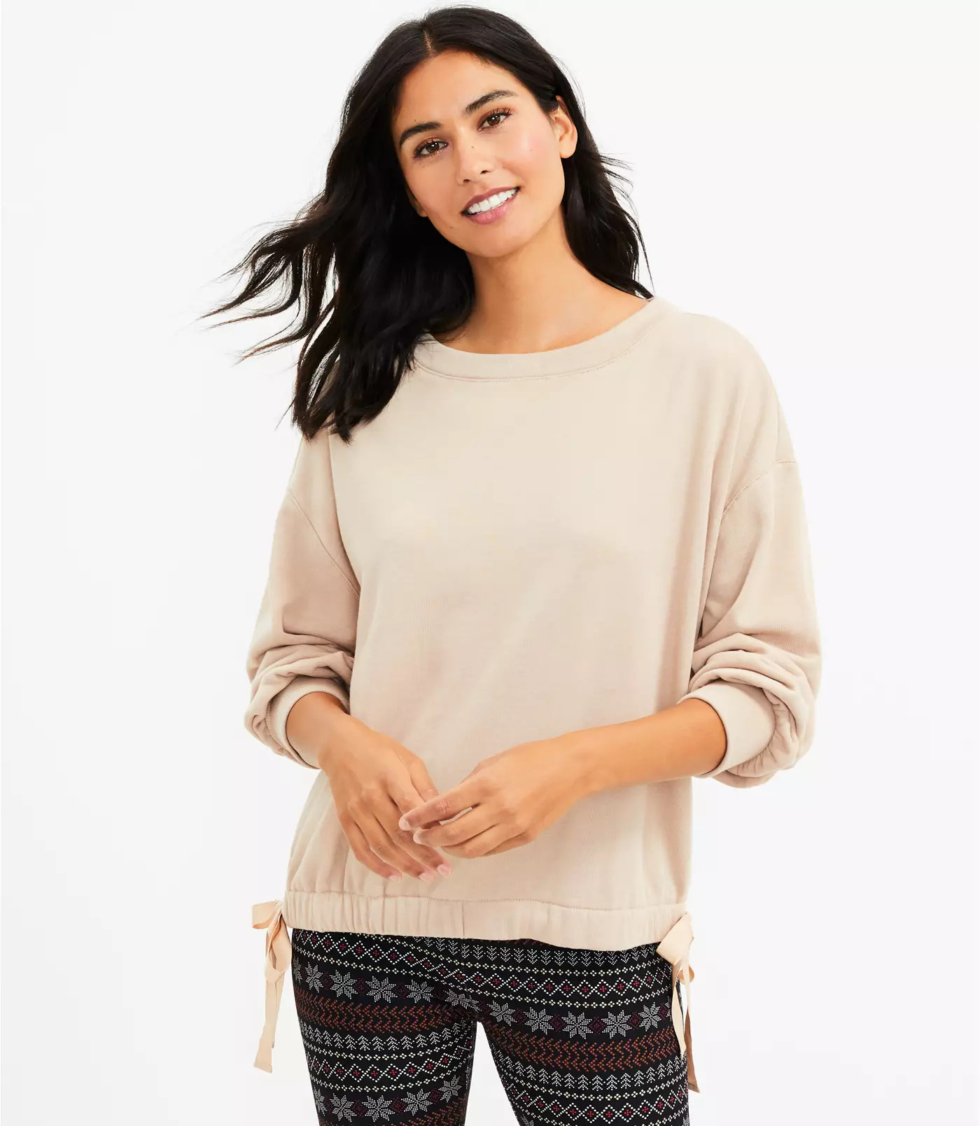 Lou & Grey Fluffy Fleece Side Tie Sweatshirt | LOFT