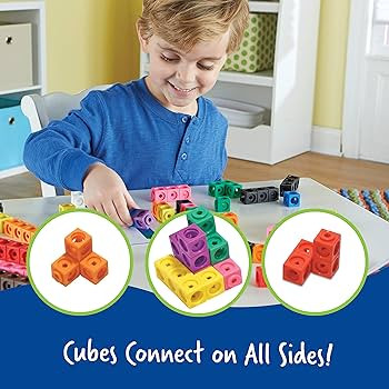 Learning Resources MathLink Cubes - Set of 100 Cubes, Ages 5+ Kindergarten, STEM Activities, Math... | Amazon (US)
