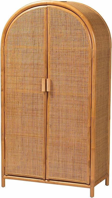 bali & pari Paloma Natural Rattan Storage Cabinet, 4-Shelf, Honey | Amazon (US)