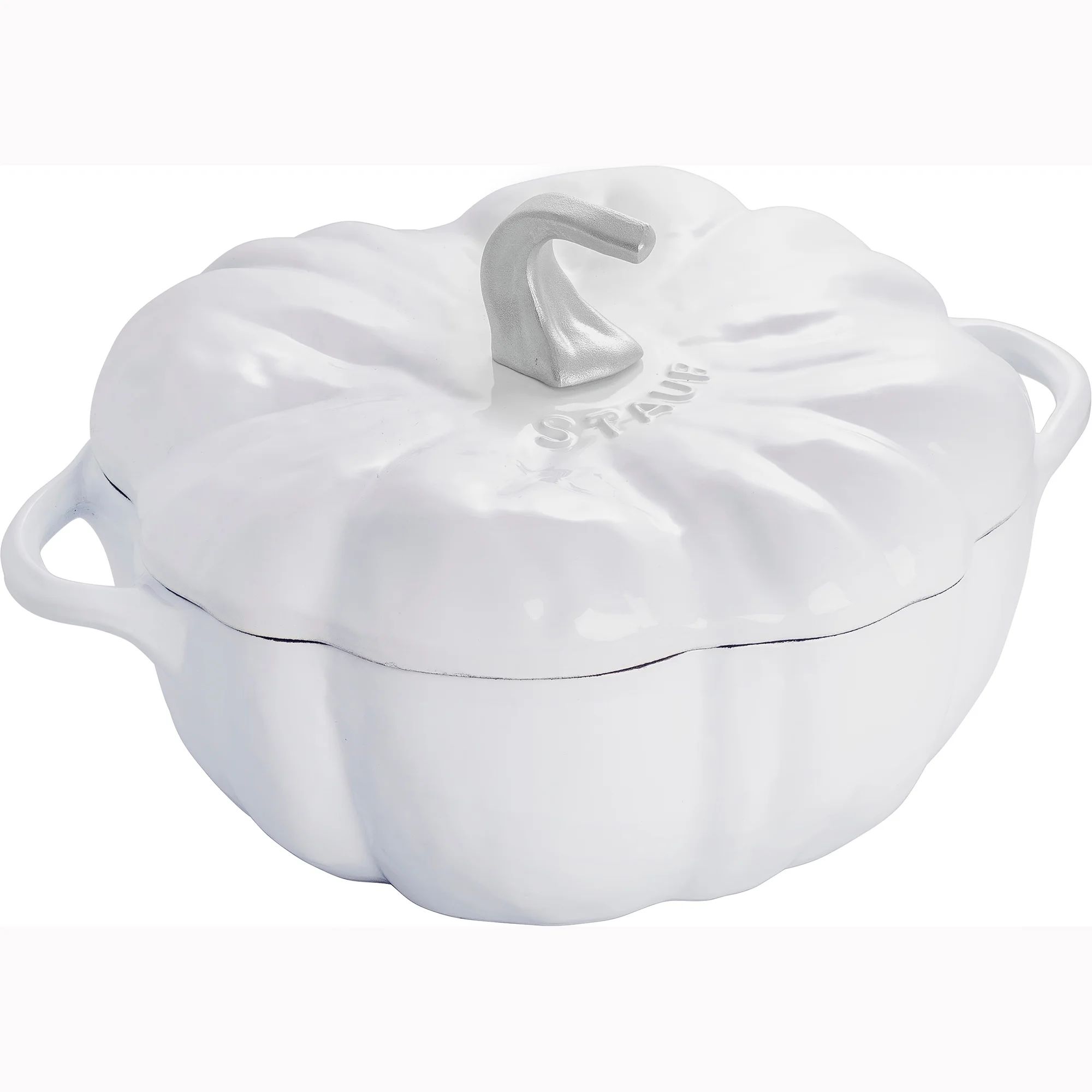 STAUB Cast Iron 3.5-qt Pumpkin Cocotte with Stainless Steel Knob - White | Walmart (US)