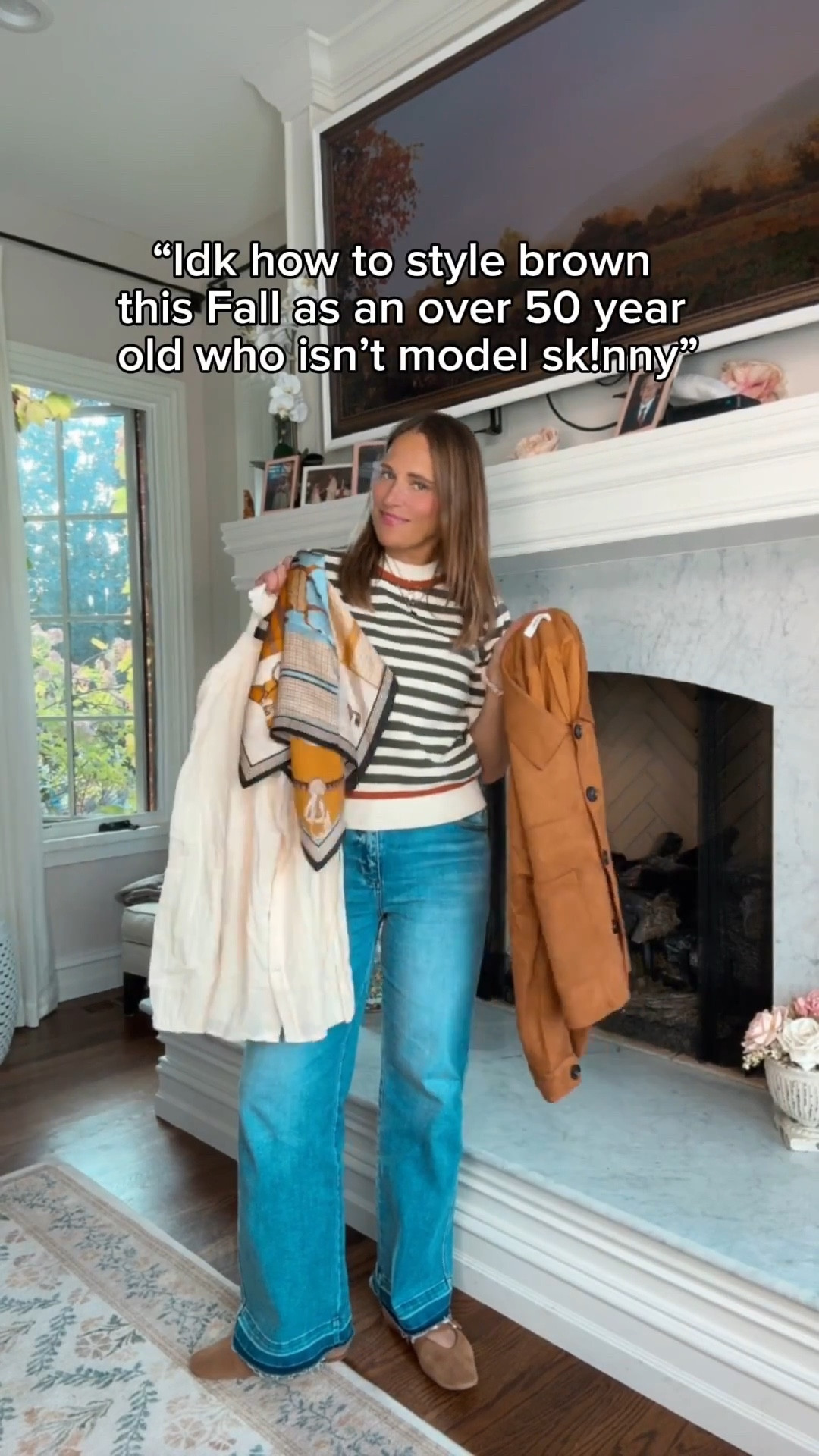 Budget friendly fall outfit with pieces from Amazon! This Amazon jacket is super cute and so soft. It’s fully lined as well. The ruffle shirt is the perfect Amazon look for less. And a 100% mulberry silk scarf for less than $20! Perfect pieces to wear all of fall! 

#LTKMidsize #LTKSeasonal #LTKOver40