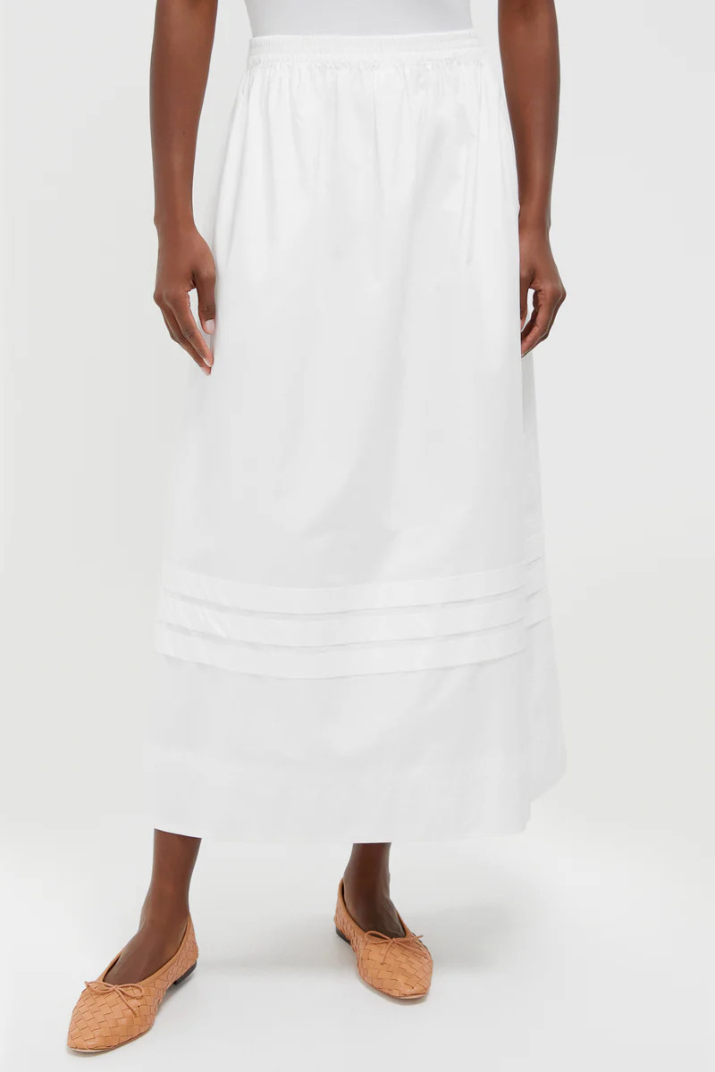 Ivory Pintuck Solstice Midi Skirt | Tuckernuck (US)