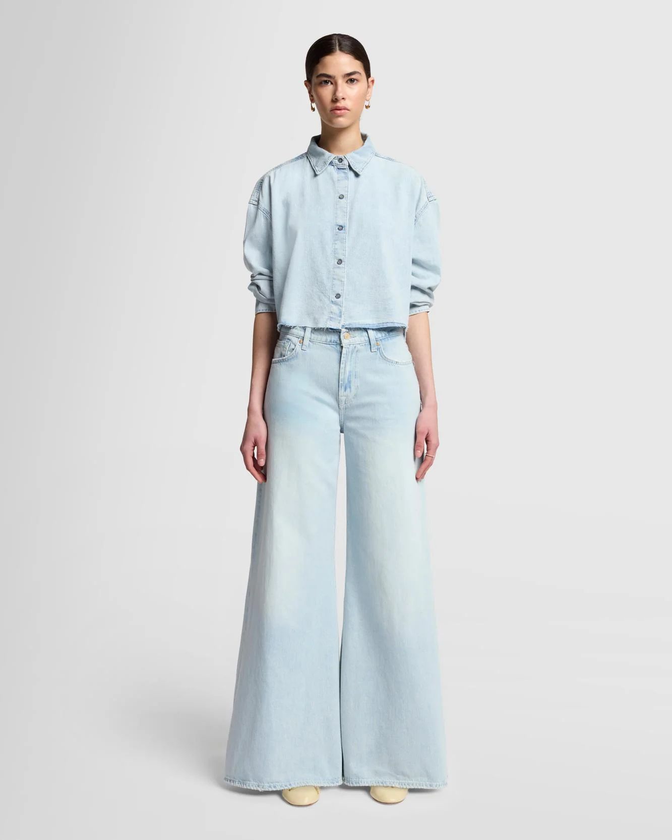 Willow Palazzo Wide Leg in Clean Slate | 7 For All Mankind