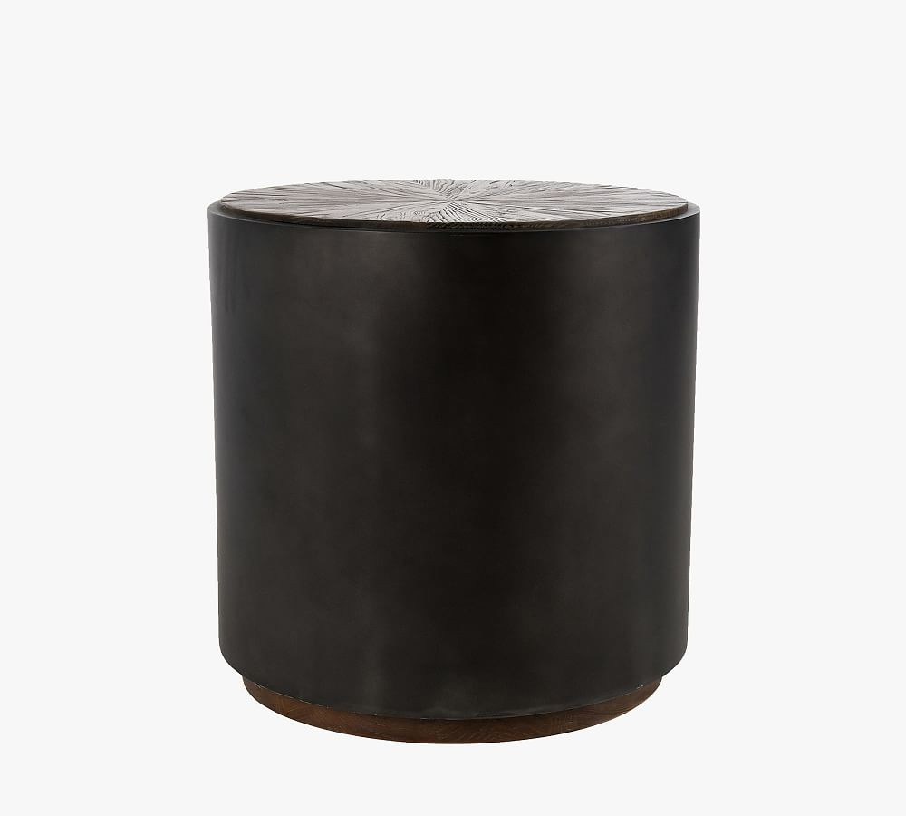 Brockton Round Reclaimed Wood End Table | Pottery Barn (US)