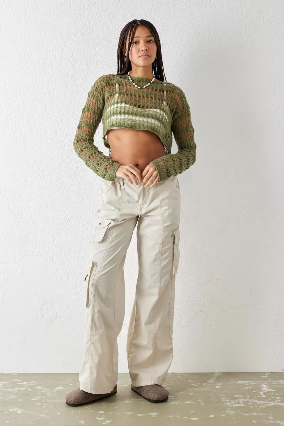 BDG Y2K Cream Multi-Pocket Cargo Pant | Urban Outfitters (US and RoW)