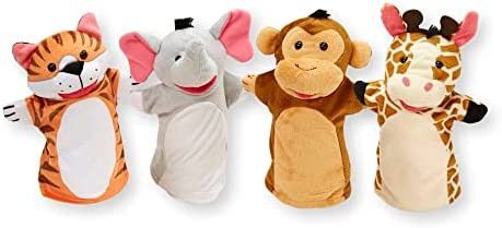 Melissa & Doug Zoo Friends Hand Puppets Puppets and Theaters Themed Puppet Sets 3+ Gift for Boy o... | Amazon (US)