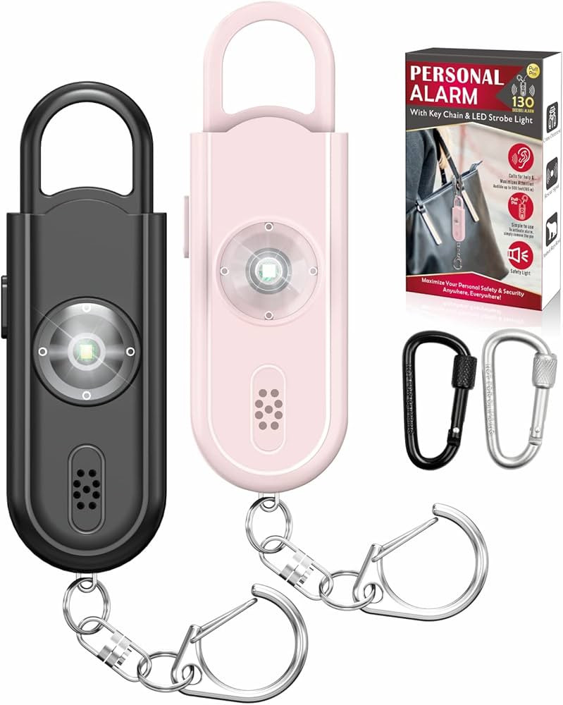 Safe Sound Personal Alarm, 2 Pack 130 dB Loud Siren Song Emergency Security Alarm Keychain with S... | Amazon (US)