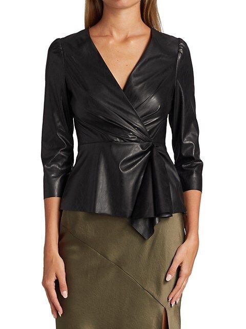 Bruna Eco Leather Wrap Top | Saks Fifth Avenue