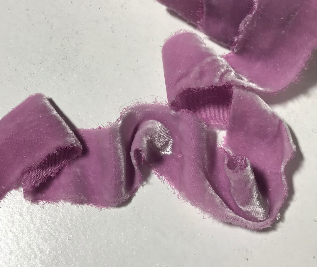 Hand Dyed Plum Blossom Silk Velvet Ribbon 3 Widths to Choose - Etsy | Etsy (US)