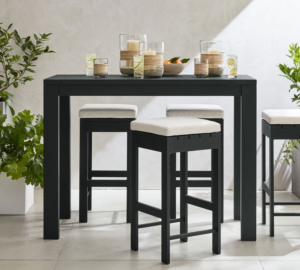 Malibu Metal Rectangular Bar Height Table + Bar Stool Dining Set | Pottery Barn (US)