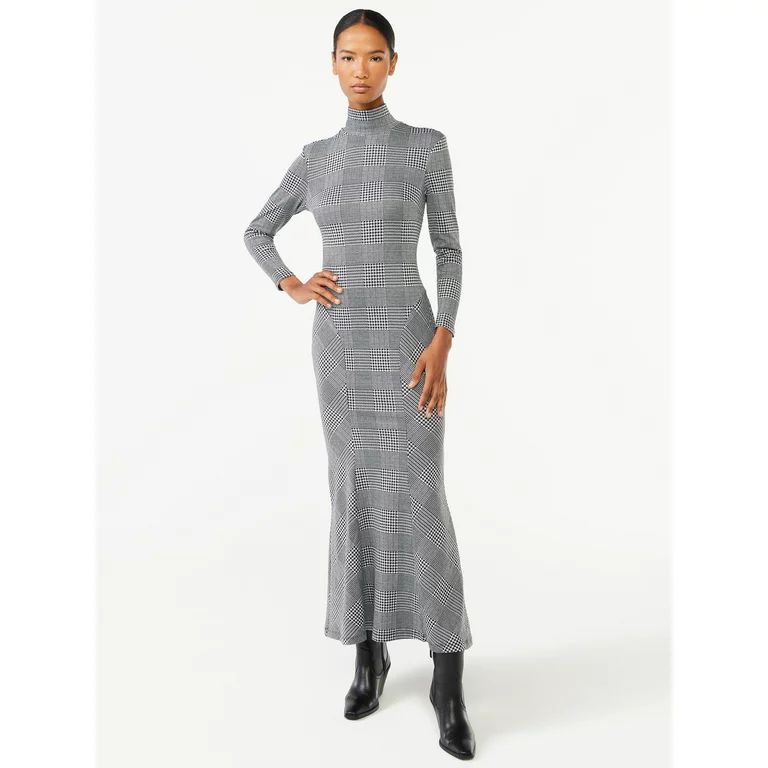 Scoop Women's Turtleneck Maxi Dress | Walmart (US)