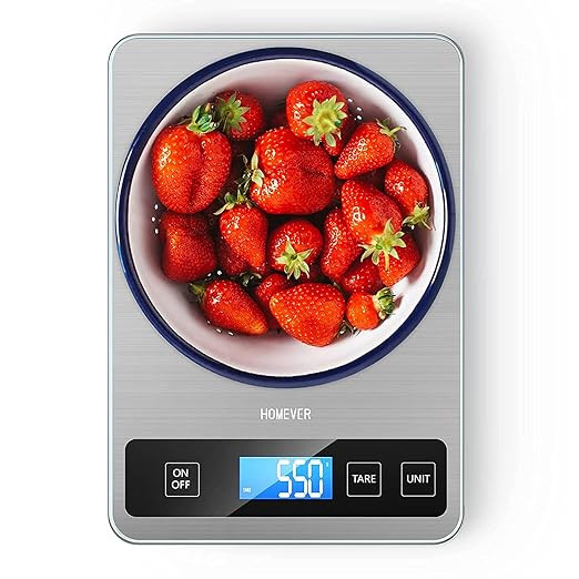 Homever Kitchen Scale, 33lb/15kg Food Scales Digital Weight Grams and oz for Cooking, 304 Stainless  | Amazon (US)